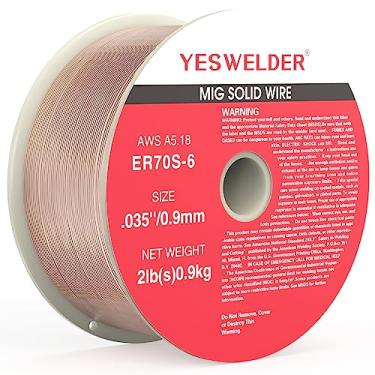 Imagem de YESWELDER ER70S-6 MIG fio, aço carbono sólido, 0,035 polegadas de diâmetro, 9 kg, alta capacidade de alimentação, carretel de plástico ABS forte fio de solda