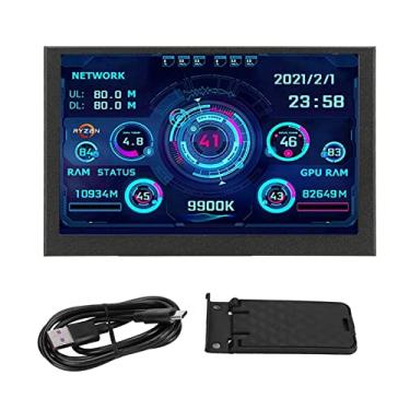 Imagem de GLOGLOW Monitor de dados de CPU de PC IPS de 5 polegadas, monitor de temperatura de 800 x 480 PC com desligamento automático, monitor de temperatura para Aida64, sem necessidade de download para