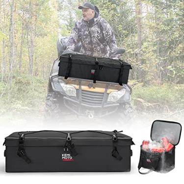 Imagem de Bolsa utilitária para quadriciclo para rack traseiro dianteiro, bolsa de armazenamento kemimoto ATV resistente à água com placa divisória ajustável cooler adicional, bolsa de engrenagem para quatro rodas para ATV UTV