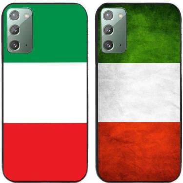Imagem de 2 peças retrô bandeira da Itália impressa TPU gel silicone capa de telefone traseira para Samsung Galaxy (Galaxy Note 20)