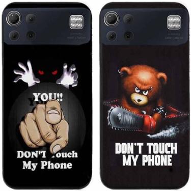 Imagem de 2 peças Bear You Don't Touch My Phone impresso TPU gel silicone capa de telefone traseira para LG Series (LG K92 5G)