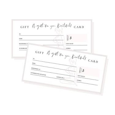 Imagem de Lashicorn Vale-presente em branco | Pacote com 30 | Cartão de presente de tamanho 9,5 x 21 cm | Escultura corporal, massagem e suprimentos de spa | Certificado de presente para pequenas empresas, vale