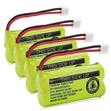 Imagem de VANBOW Bateria de telefone sem fio BT18433/BT28433 2,4V 800mAh Ni-MH, também compatível com AT&T BT184342/BT284342 BT8300 BT1011 BT1018 BT1022 BT1031 2SN-AAA55H-S-J1 CS611 20 CS6 209 CL80109 EL52419