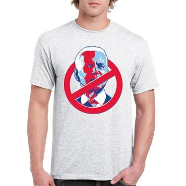 Imagem de Camiseta No Biden Anti Sleepy Joe Republican President Pro Trump 2024 MAGA FJB Lets Go Brandon Deplorable Camiseta masculina, Cinza-claro, G