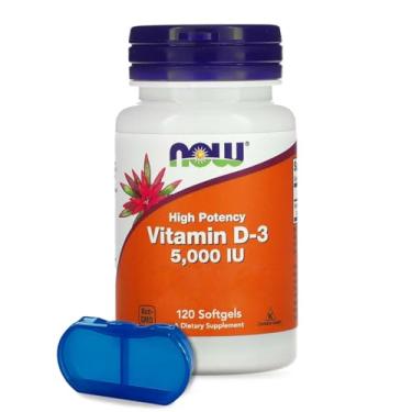 Imagem de Vitamina D.3 Now Foods 120 Softgels + Porta Cápsulas