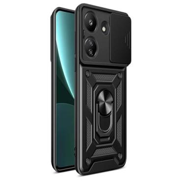 Imagem de Capinha à prova de choque Com Suporte Anel 360 Proteção para Camera Xiaomi Redmi 13c / Poco C65