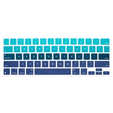 Imagem de HRH Capa de silicone Magic Keyboard Skin para iPad Pro 12,9 polegadas Magic Keyboard (4ª geração) modelo 2020 MXQU2LL/A, para iPad Pro 12,9 acessórios protetores de teclado - verde ombré