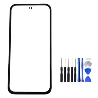 Imagem de UPONEW Substituição da lente do painel de vidro externo da tela frontal preta do Google Pixel 8a com ferramenta de abertura (não é LCD e não digitalizador)