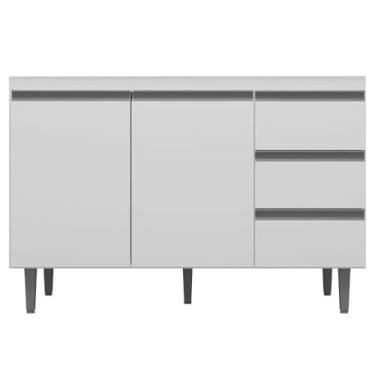 Imagem de Balcão Gabinete de Pia 120cm 2 Portas 3 Gavetas Andréia Branco - AJL Móveis