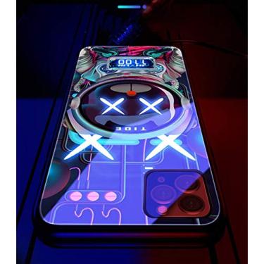 Imagem de Capa para iPhone 11 Pro 5,8 polegadas, capa protetora para celular de vidro temperado colorida e luminosa, uma capa de telefone personalizada especialmente projetada para mulheres legais e homens modernos, controle de voz flash de chamada