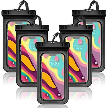Imagem de 6 peças de bolsa universal à prova d'água, bolsa seca para celular IPX8 capa impermeável subaquática compatível com iPhone 12/11 Pro Max/Pro/8 Plus, Galaxy S21/S20/S10/Note 20/10/9, além de telefones de até 6,8 polegadas