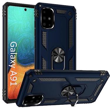 Imagem de Capa Case Magnetica Anti Impacto para Samsung Galaxy S10 Lite / A91 (2020) (Tela 6.7), (Compatível com suporte automotivo magnético) com Stand e Suporte Anel e Rotação 360, TPU, Samsung Galaxy S10 Lite / A91 (2020) (Tela 6.7) (Azul)