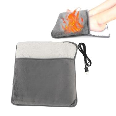 Imagem de Aquecedor Elétrico de Pés Aquecido, Plugue USB Em Aquecedor Portátil de Pés de Temperatura Constante, Almofada de Aquecimento de Pés Lavável de 11,02X11,02pol.para Cama, Escritório