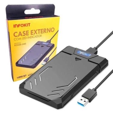 Imagem de Case para HD Externo de Gaveta Gamer Led Notebook Sata Usb 3.0 Infokit