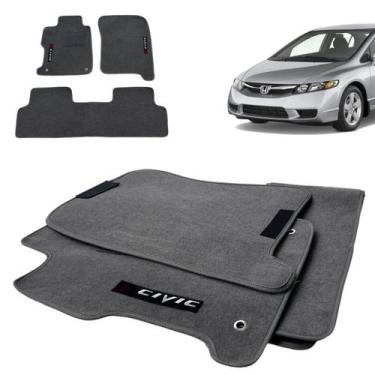 Imagem de Tapete Carpete Cinza Premium New Civic 2006 A 2016 Bordado - Versatile