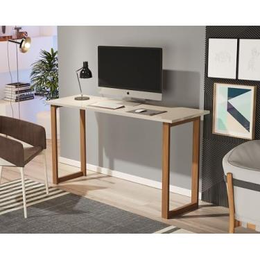 Imagem de Ecom Home - Mesa Escrivaninha Off White Home Office Estudos 90cm Com Tampo Mdf