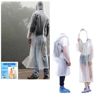 Imagem de Capa de Chuva Reforçada Transparente PVC Impermeável: Adulto Unissex -