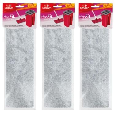 Imagem de Kit 3 Refil p/ Mop Flat Lava e Seca Fit Microfibra Condor 1653R