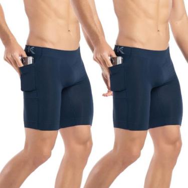 Imagem de Kit 2 Bermudas térmica com bolso sem costura anti assadura corrida aca