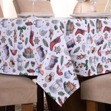 Imagem de Toalha de Mesa Natal 8 Lugares 2,50x1,40m para Mesa Posta Natalina - V