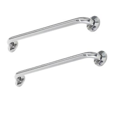Imagem de Alça Apoio Inox Kit 2 Uni 40cm Banheiro Cadeirante Idoso Deficiente Ac