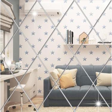 Imagem de Espelho Acrilico Decorativo Em Forma De Diamante 17 peças - PAPEL E PA