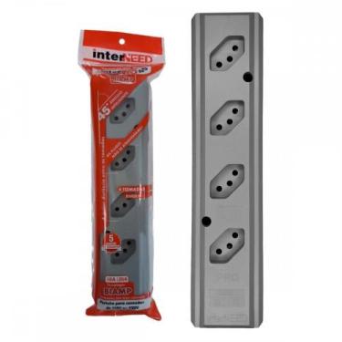 Imagem de Tomada Barra Interneed 2P+T. Cinza 20A. Quadrupla - Pro45
