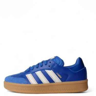 Imagem de adidas Tênis masculino Samba XLG, pássaro azul/branco nuvem/dourado metálico, tamanho 46, Azul/nuvem, goma branca, 44