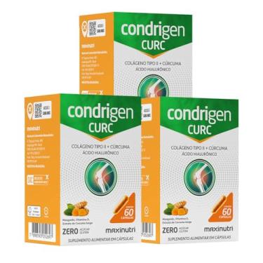 Imagem de Kit 3 Condrigen Curc Colágeno Tipo 2 Cúrcuma e Ácido Hialurônico 60 Cápsulas Maxigold