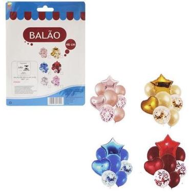 Imagem de Balao / Bexiga Metalizado Sortidos Colors Com 8 Pecas - OEM
