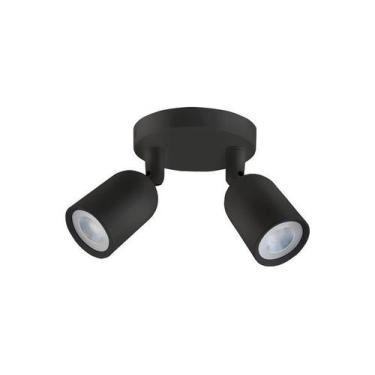 Imagem de Spot de Led Direct Duplo MR16 Circular 8w Preto Taschibra, 6500K - Bra
