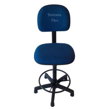 Imagem de Cadeira Caixa Alta Aro Base Sapata Fixa Pra Recpçao Balcao - Sintonia 