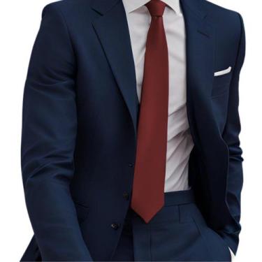 Imagem de Gravata Slim Masculina Tradicional Social Com Nó Pronto E Zíper - MCOL