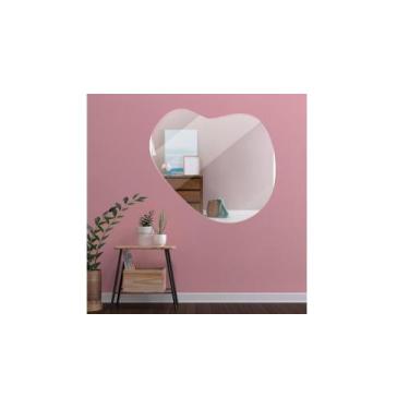 Imagem de Espelho Orgânico Irregular Abstrato Coração Lapidado Médio/Grande Deco