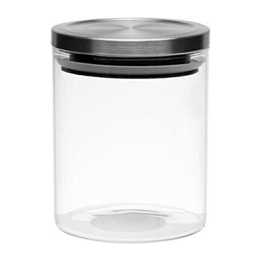 Imagem de Mimo Style Borossilicato Pote Hermético de Vidro com Tampa, Transparente (Inox), 750 ml