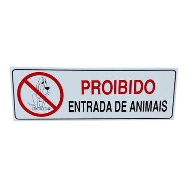 Imagem de Placa de Sinalização proibido a entrada de animais 10x30 cm - ASELETRO