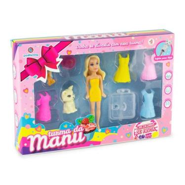 Imagem de Mini Boneca Polibrinq Turma da Manu com Acessórios Sortidos e Cheiro d