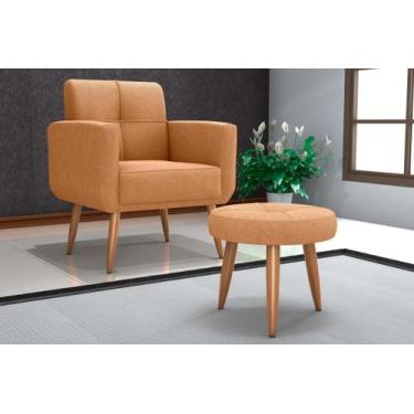 Imagem de Kit Poltrona +Puff Havana Boucle Mostarda F493 - Matrix - LM DECOR