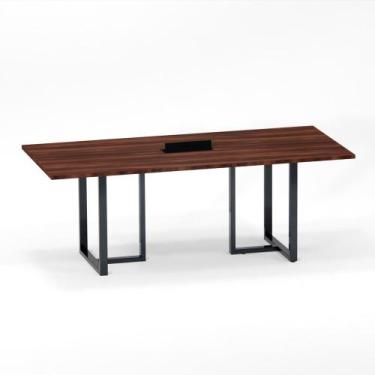 Imagem de Mesa de Reunião Retangular com Power Box Tubular P25 Pandin 2,6 M Esca