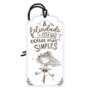 Imagem de Placa Decorativa Mini 7x14 Tag Decorativa com Mensagem Felicidade TG00
