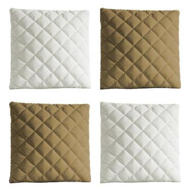 Imagem de Kit 4 Capas De Almofadas Lisas Mateladas 45x45 com ziper - Lucélia bor