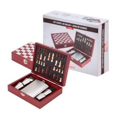 Imagem de Kit Cantil De Bolso E Jogo Xadrez - Cardosoutl