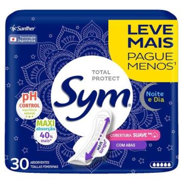 Imagem de Absorvente Sym Noite e Dia Suave com Abas 30 Unidades Leve Mais Por Me