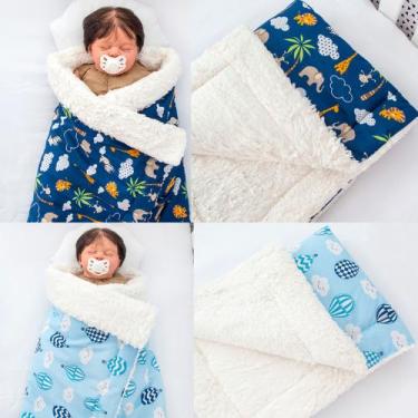Imagem de Kit de 2 Mantas Cobertor Bebê e Infantil para Menino com Sherpa - Pand
