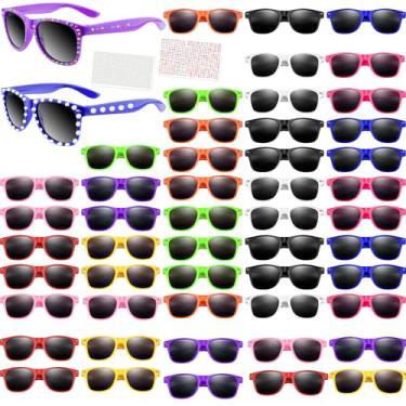 Imagem de MEEZY 20/30/40/50/60/70/80/100 peças de óculos de sol infantis neon a granel para crianças, meninos, meninas, proteção UV400, aniversário, festa de verão, Multicor