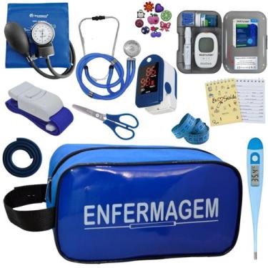 Imagem de Kit Enfermagem Aparelho Pressao Manual Esteto Multi Completo Incoterm,