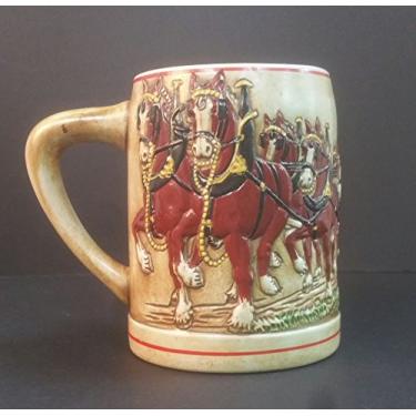 Imagem de Budweiser Caneca de Natal 1980 CS19A com logotipo A&Eagle elevado