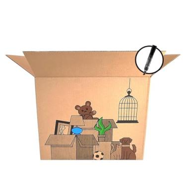 Imagem de 3 Caixas de Papelão 50x30x40 Reforçadas Para Mudança (Com Impressão)