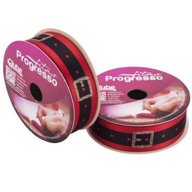 Imagem de Fita de Cetim ECF003TG 15 mm - Cor 001 Cinto Papai Noel - Rolo 10 Metr