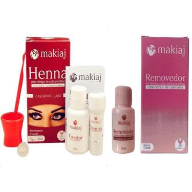 Imagem de Kit Sobrancelha Makiaj Henna E Removedor Extrato Camomila Profissional